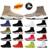 2023 SOCKSCHOENEN MEN MEN WORDEN Graffiti Wit zwart rood beige roze Clear Sole Lace-Up Neon Yellow Mens Dames Socks Speed Runner Trainers Flat Platform Sneakers Casual