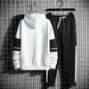 Herren-Trainingsanzüge, lässiger Trainingsanzug, Herren-Kapuzenpullover, Outfit, Frühling und Herbst, Herren-Sets, Sportbekleidung, männlich, Kapuzenpullover, Hose, 2 Stück, Jogging-Sportanzug 230314