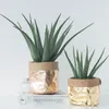 Fleurs décoratives Plantes Artificielles En Pot Grand Faux Succulent PU Agave Feuilles Faux Aloe Vera Haute Qualité Bonsaï Pour La Maison Bureau Jardin Décor