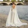 Brautkleid im Meerjungfrau-Stil mit doppeltem tiefem V-Ausschnitt und nacktem Rücken, schmales Brautkleid FN10569