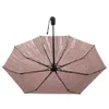 Parasol stylowy metaliczny błyszcząca tekstura automatyczna parasol deszcz Kobiety Ochrona przeciwsłoneczna Trzy składane parasol Parasol Parapluie 230314