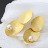 Dangle Earrings Authentic 925 Sterling Silver Earring Natural Freshwater Pearl 18K Gold Plated Long Fashion Women Party Jewelry Gift