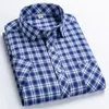 Chemises décontractées pour hommes chemises causales à carreaux pour hommes pour hommes jeunes d'été à manches courtes à manches à manches boutones de loisirs slim.