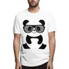 Heren t shirts nerd panda met snor en bril korte mouw t-shirt zomer tops mode T-stukken