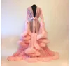 Vêtements de nuit pour femmes Sexy femmes à manches longues en peluche Robe de luxe Kimono voir à travers Babydoll chemise de nuit Robe mode peau amical