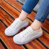 Flat Shoes Baby Child White/Black Spring 2021 Leisure Lace-Up Kids Comfort Sneakers Boy/Girl Canvas Shoes Toddlers Tennis P230314