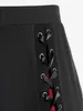 Jupes ROSEGAL gothique à lacets une ligne pour les femmes godet ourlet coloré Y2K élastique taille midi dames confortable basique bas 4XL 230313
