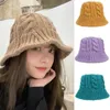 Visors Stylish Useful Pure Color Bucket Hat Trendy Winter Cap Windproof For LadyVisors