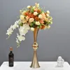 Dekorasyon Altın Düğün Şamdan Çiçek Varanslar Yol Kurşun Masa Merkez Parçası Stand Metal Altın Mum Tutucular Sütun Şamdan Imke659
