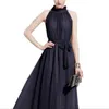 Casual Dresses Women Bohemia Halter Dress Chiffon Summer Beach Stand Neck Sexy Long Boho Gown