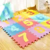 Play Mats QWZ10Pcsset 30*30cm Number Animal Pattern Baby Play Mat Puzzle Toys For Kids Children EVA Foam Yoga Crawling Mats Floor Tapete 230313