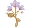 Brooches CSxjd Genuine Version High Quality Metal Bronze Violet Brooch Natural Pearl Vintage Women's Wedding Accessories