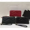 Klassisk lyx standard plånbok pengar väska fack handväska designer passhållare svarta röda plånböcker handledsrempoljor