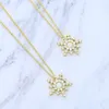 Kettingen 2023 Groothandel delicate zonnebloem charme goud kleur hanger ketting voor elegantie vrouwen natuurlijke witte opaalsteen sieraden