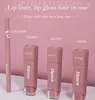 Espoce Lip Gloss and Lip Liner Set 4 PCS 매트 그린 광택 반짝이는 립글로스 및 립 라이너 키트 비대형 방수 길이 지속 돌기 0.5 fl oz