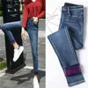 Jeans femme hiver chaud femme 2023 taille haute décontracté velours dames Pantalon femme Pantalon Denim pour femmes Pantalon grande taille 40