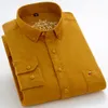 Men s Casual Shirts Long Sleeve Vintage 100 Cotton Corduroy Shirt Single Patch Pocket Standard fit Button down Collar Quality 230313