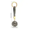 Porte-clés mode femmes strass bracelet en cuir boule de cristal voiture porte-clés pendentif à breloque porte-clés accessoires