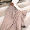 Joupes françaises chic vintage hauts boutones de taille de taille en laceup jupe corset femmes automne hiver épais Aline longue laine maxi 230314