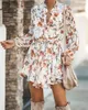 Casual Kleider Herbst Fashion Floral Unregelmäßige Kleid Winter Outfits Für Frauen Prinzessin Ballkleid Bodycon