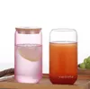 Home Creative Tumblers Glas-Cola-Tasse, leicht zu öffnende Glas-Saft-Tasse, Kaffee-Kaltgetränke-Tassen LT295