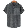 Men's Casual Shirts Mosaic Hawaiian men's short sleeve shirt open collar single button shirt 3D printed short sleeve fashionable casual beach top 230314