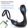 Vibradores Bluetooth App massageador masculino Vibrador Double Ring Award Ejaculação Estimulador de plugue anal Anal Brinquedos sexuais adultos para homens Casais 230314