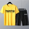 شورتات شورتات Men Mensuits Summer TrapStar Summer TrapStar Trapstar Traps Cotton Luxury T-Shirt Letters Print 2 قطعة بدلة نسائية 230313