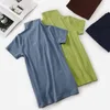 Damskie bluzki damskie bawełniane mody koszuli solidne luźne topy z krótkim rękawem golf podstawowe koszule - 11 kolorów
