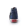 Flat shoes 2022 Ins Fashion Children Canvas Kids Size 25-37 Boys Sneakers Girls Shoes High Boots Lace-up Denim P230314