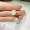 Dangle Earrings White Baroque Pearl Earring 18k Ear Stud Jewlery Gift Classic Natural Fashion