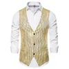 Hommes gilets mode hommes paillettes gilet formel costume d'affaires gilet mariage discothèque Homme scène pour chanteurs interprètes hauts 230313