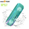 Portable Speakers WISE TIGER Outdoor Speaker Bluetooth Subwoofer Speaker IPX7 Waterproof Loudspeaker Stereo Surround Speaker with colorful lights 230314