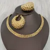 Wedding Jewelry Sets Dubai Gold Color Jewelry Set for Women Punk Chain Necklace and Earrings 2PCS Set for African Weddings Party Bride Gifts 230313