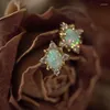 Stollenohrringe französische elegante künstliche Opal Einfaches vielseitiges Geschenk Retro Temperament