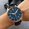 Whole Top Quality Luxury Wristwatch Big Pilot Midnight Blue Dial Automatic Men&039;s Watch 46MM Men Mens Watch Watches231p