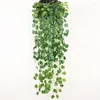 Декоративные цветы 1pc Моделирование зеленые растения на стенах висят фальшивые цветочные украшения ротан