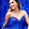 2023 Royle Blue Quinceanera Robes Fleurs faites à la main Perlée Dentelle Applique Sweetheart Custom Made Sweet 15 16 Princesse Robe de Bal