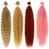 Perruques synthétiques Fashion Idol Kinky Curly Hair Ombre Brown Bundles 28-32 pouces Super Long Synthétique Armure Lâche Vague Profonde 230227