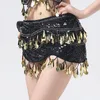 Scene Wear Belly Dance Clothing Accessories Sequin fransar Wrap Stretchy Mesh Base Women Bellydance Hip Scarf Belt för dans