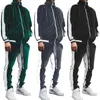 Tute da uomo Abito dorato Moda Risvolto Casual Colore Velluto Sport Inverno Abiti da uomo Completi da jogging Tuta da uomo