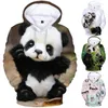 Męskie bluzy męskie urocze panda 3d print z kapturem wiosna jesień unisex moda hoodovers boys dziewczęta codzienne swobodne bluzy