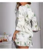 Women's Sleepwear damesbruidsmeisje jurk voor bruiloften satijnen print ruches pyjama's dames zijden gewaad bathrobe dames pijama nachtjurk