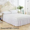 Bed Skirt Three Sides Twin Queen Elastic Ruffles el Home Decoration Wrap Around Easy Fit Cover Dustproof Bedroom Wedding Bed Skirt 230314