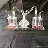 Smoking Pipes Double Siamese alcohol lamp hookah ,Wholesale Bongs Oil Burner Pipes Water Pipes