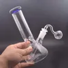 8 polegadas de altura copo de vidro colorido bong narguilé tubulação de água viagem dab rig difusão percolate tamanho comum claro 14,4 mm com tubo de queimador de óleo de vidro masculino preço mais barato