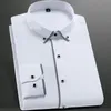 Męskie koszule zwykłe stojaki modowe Długie rękaw Slim Fit Soft Wygodne sukienki towarzyskie Koszule Party Wedding Mężczyzna Tuxedo Białe koszule 230314