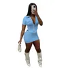 Women Two Pieces Dress Set Designer 2023 New Summer Short Sleeve Double button Top Skirt Sets Sports Suits