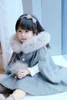Zapowoczenne dziewczyny zimowe dzieci poncho kurtka moda słodka dziewczyna fur