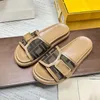 Summer Ladies Slippers Brand Designer Sandaler Fashion Versatile Leather Comfort Flip Flop Slide